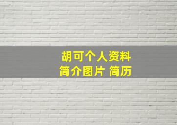 胡可个人资料简介图片 简历